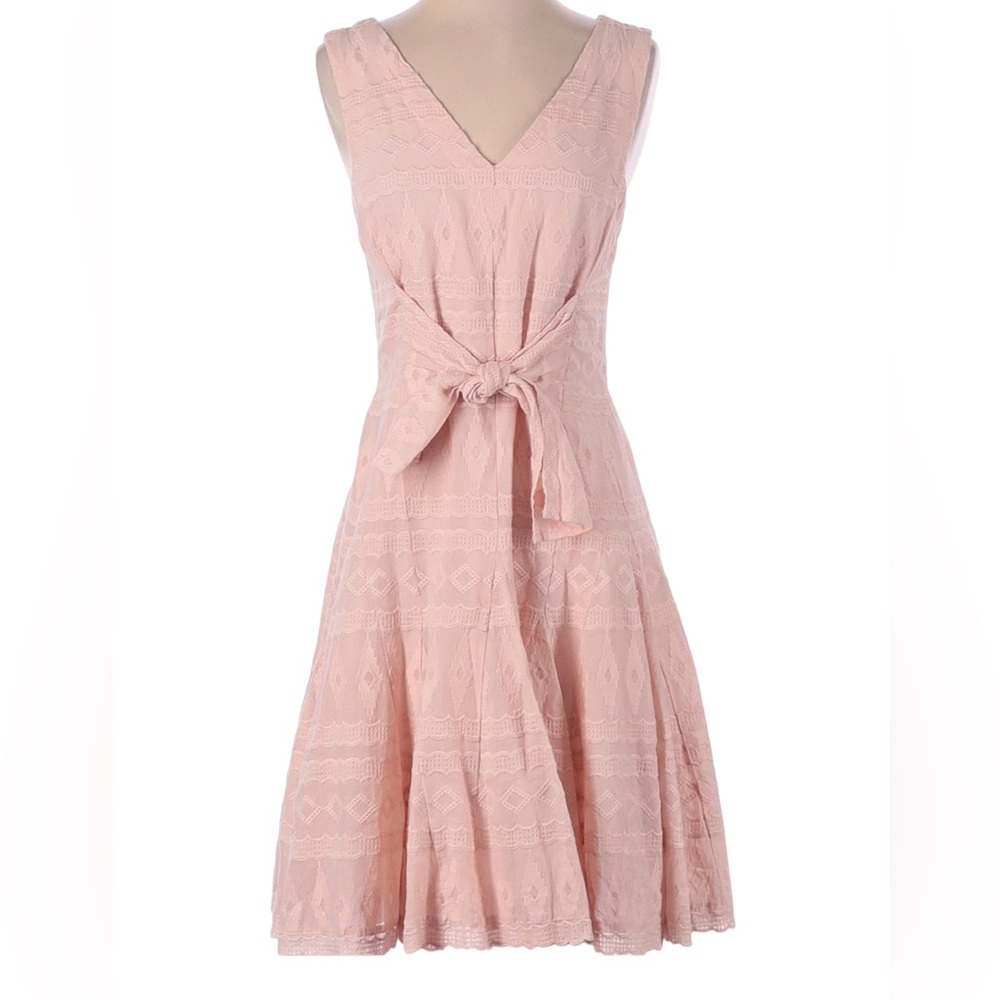 Rebecca Taylor Quartz Pink Embroidered Gauze‎ Cotton Tie Front Sleeveless… - Picture 9 of 13